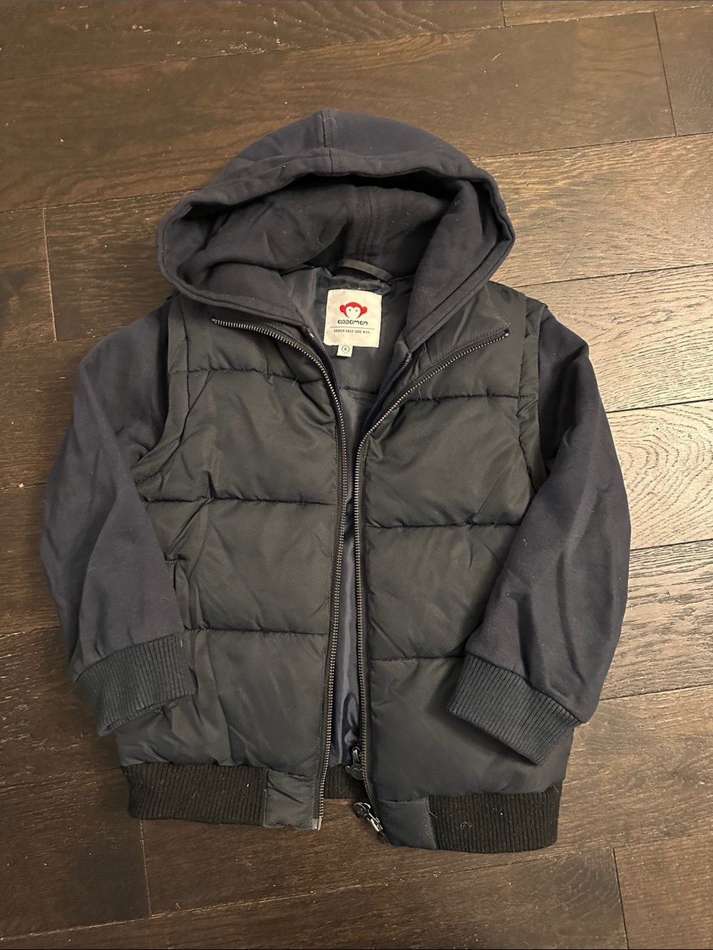 Appaman Navy Blue Puffer Hoodie Jacket for Kids 6T